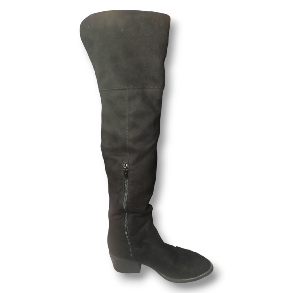 EXPRESS Over The Knee Faux Suede Boots - Black | Size 7 - Picture 9 of 16
